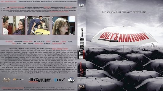 dvd cover Grey's Anatomy Season 3