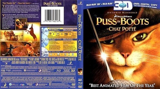 dvd cover Puss In Boots 3D Le Chat Potte 3D