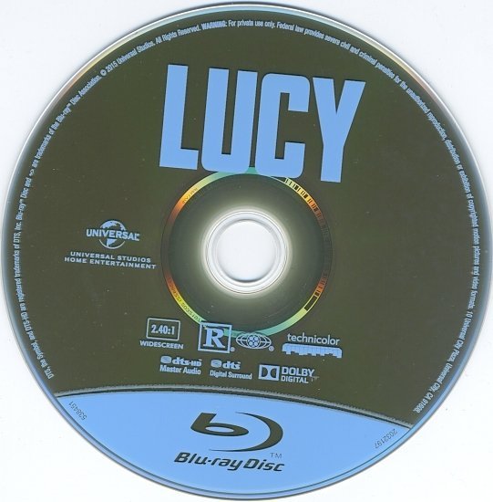 dvd cover Lucy Blu-Ray & Label