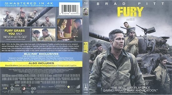 dvd cover Fury Blu-Ray & Label