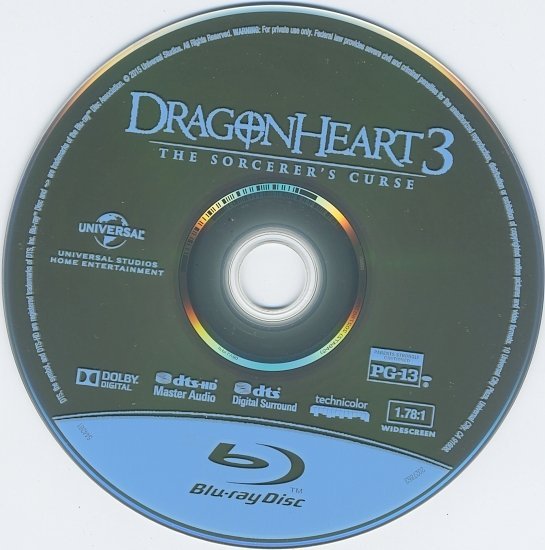 dvd cover Dragonheart 3: The Sorcerer's Curse R1 Blu-Ray