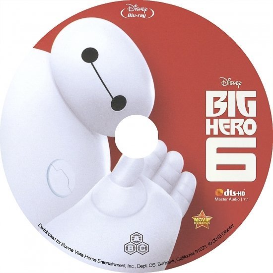 dvd cover Big Hero 6 Blu-Ray Custom Label