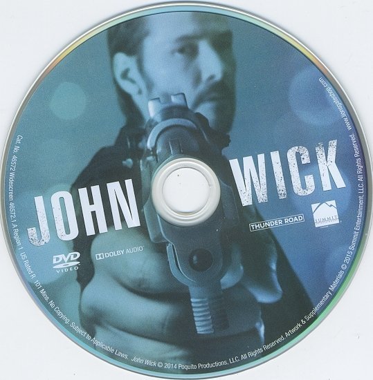 dvd cover John Wick Blu-Ray & Labels