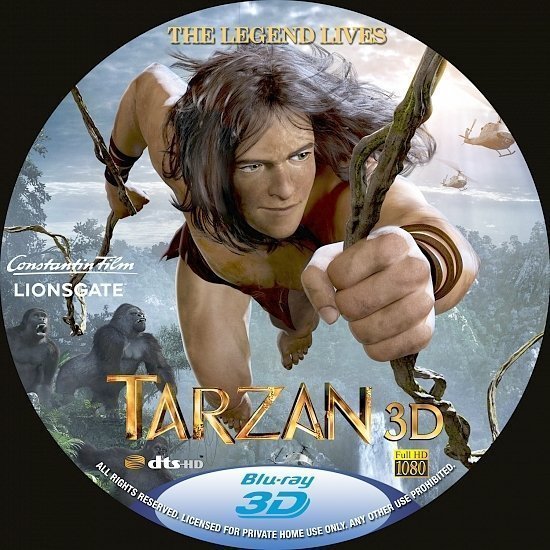 dvd cover Tarzan Custom 3D Blu-Ray Custom Cover & Label