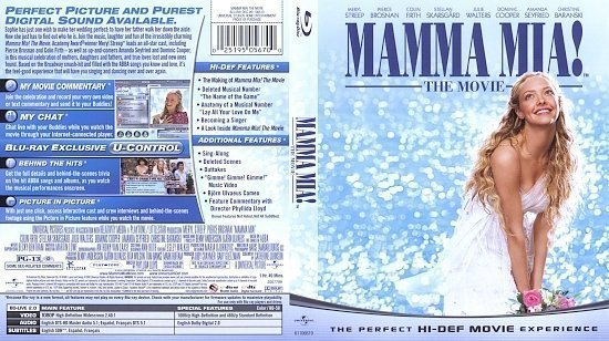dvd cover Mama Mia (2008) Blu-Ray