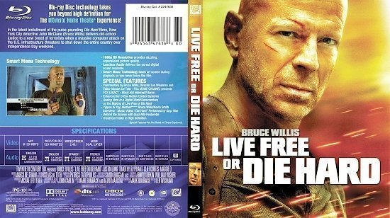 dvd cover Live Free or Die Hard (2007) Blu-Ray
