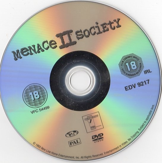 dvd cover Menace II Society (1993) R2