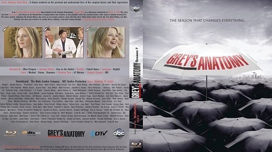 dvd cover Grey's Anatomy Season 7