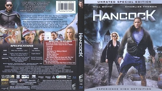 dvd cover Hancock (2008) Blu-Ray