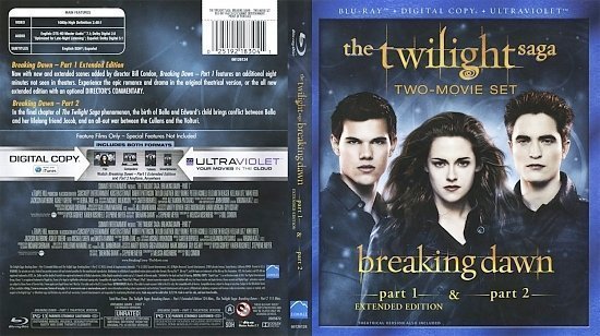 dvd cover The Twilaight Saga Breaking Dawn Extended Edition