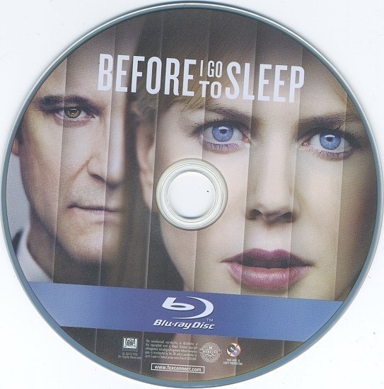 dvd cover Before I Go To Sleep Blu-Ray & Label