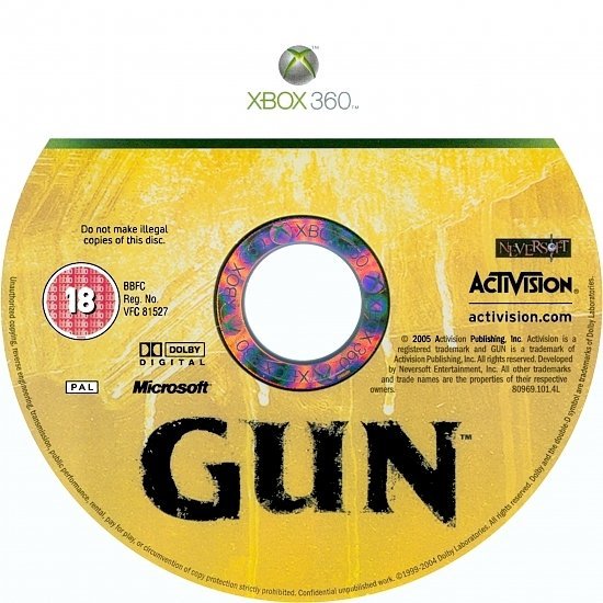 dvd cover Gun (2005) Pal XBOX 360