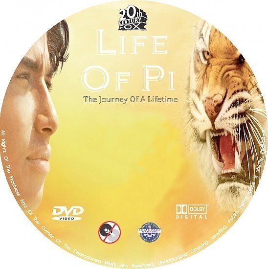 dvd cover Life Of Pi R0 Custom DVD Labels