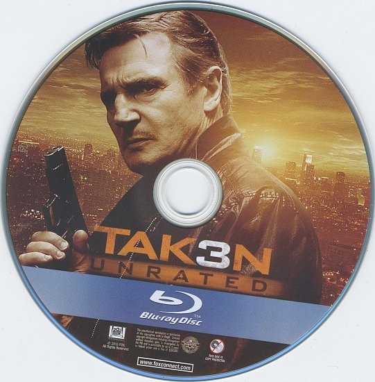 dvd cover Taken 3 Blu-Ray & Label