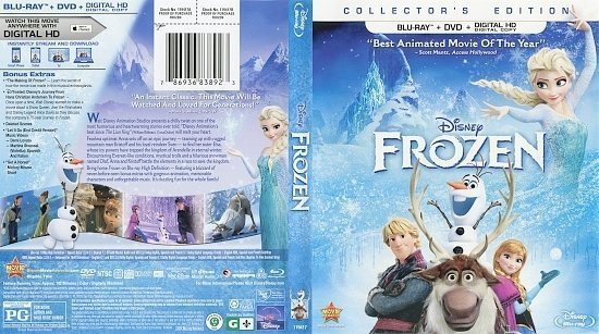 dvd cover Frozen R1 Blu-Ray & Label