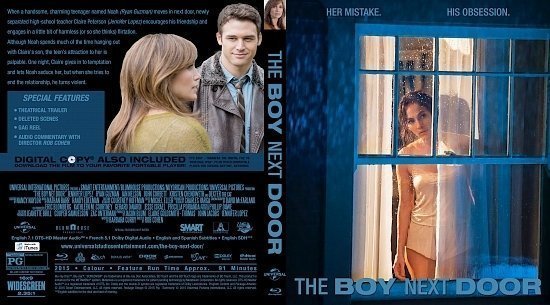 dvd cover The Boy Next Door R0 Custom BD Cover & Label