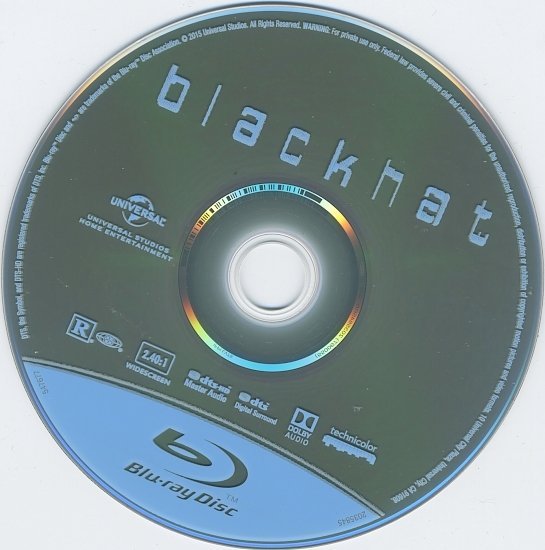 dvd cover Blackhat R1 Blu-Ray & Label