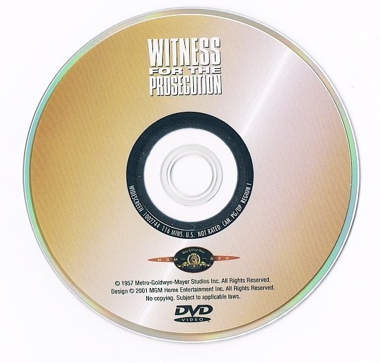 dvd cover Witness For the Prosecution (1957) WS R1