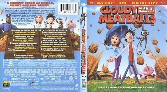 dvd cover Cloudy With A Chance Of Meatballs (2009) Blu-Ray
