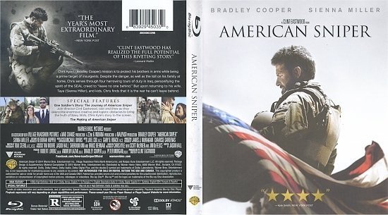 dvd cover American Sniper R1 Blu-Ray & Label