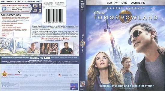 dvd cover Tomorrowland R1 Blu-Ray & Label