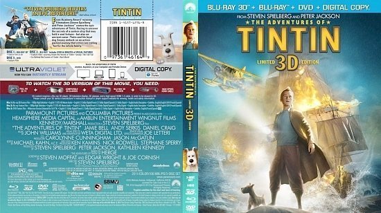 dvd cover The Adventures Of TinTin 3D