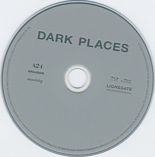dvd cover Dark Places R1 Blu-Ray & Label