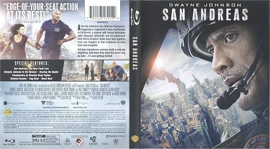 dvd cover San Andreas R1 Blu-Ray & Label