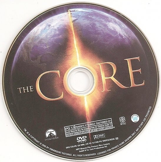 dvd cover The Core (2003) WS R1