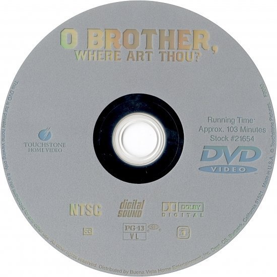dvd cover O Brother, Where Art Thou? (2000) WS R1