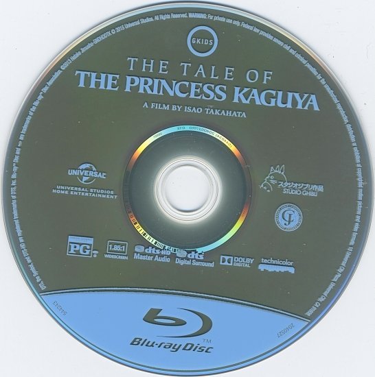 dvd cover The Tale Of The Princess Kaguya Blu-Ray & Label
