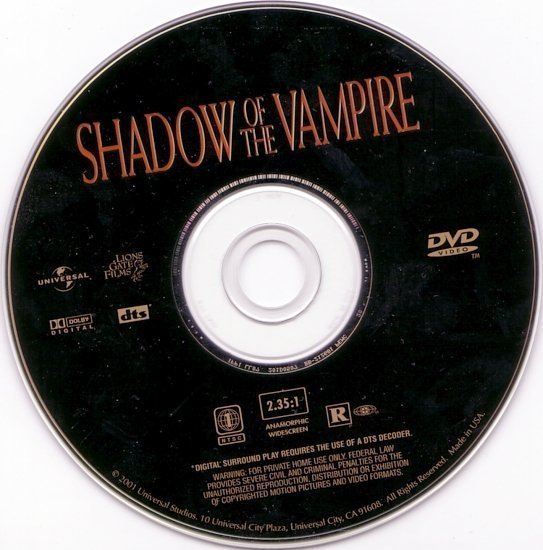 dvd cover Shadow Of The Vampire (2000) WS R1