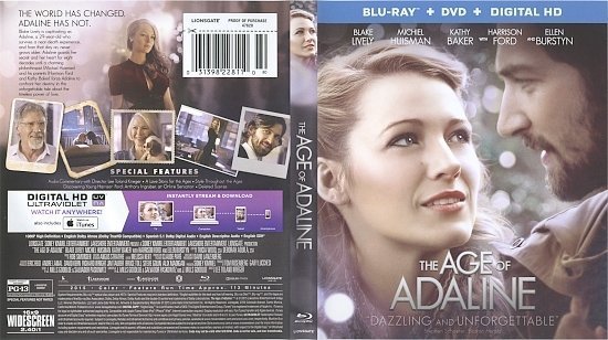 dvd cover The Age Of Adaline R1 Blu-Ray & Label