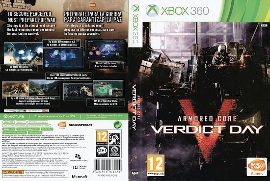 dvd cover Armored Core Verdict Day Xbox 360