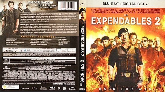 dvd cover The Expendables 2 Back For War
