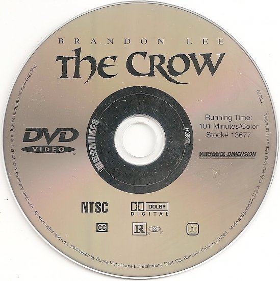 dvd cover The Crow (1994) WS R1