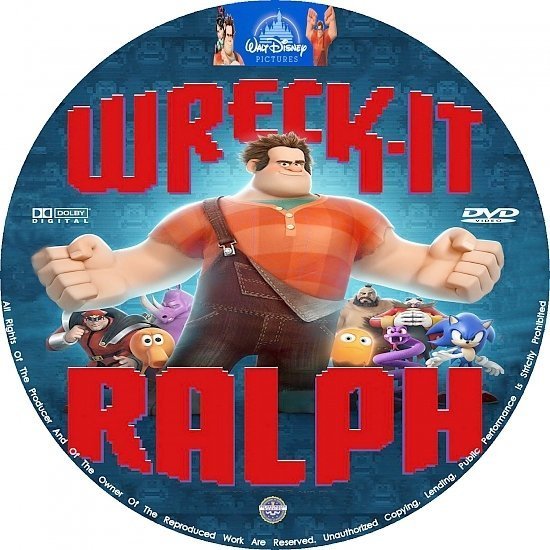 dvd cover Wreck It Ralph R0 Custom Blu-Ray/DVD Labels