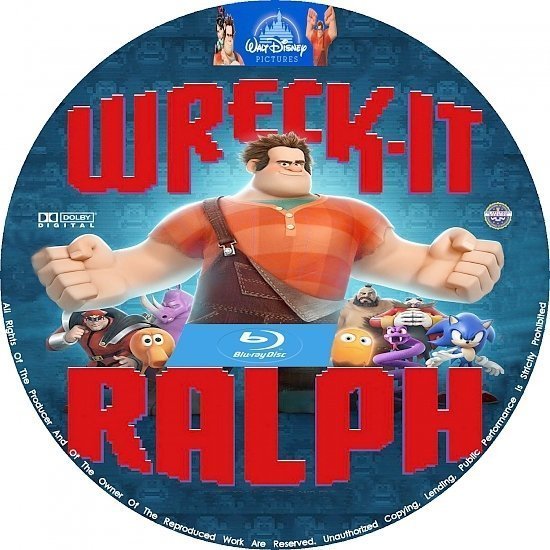 dvd cover Wreck It Ralph R0 Custom Blu-Ray/DVD Labels