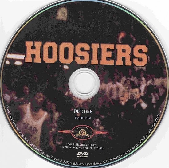 dvd cover Hoosiers (1986) WS R1