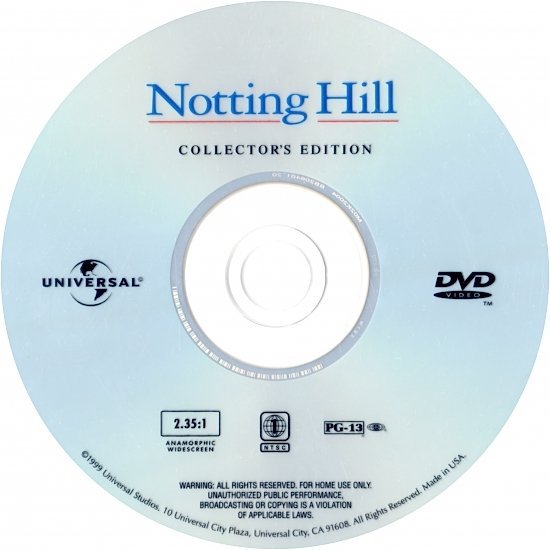 dvd cover Notting Hill (1999) CE WS R1
