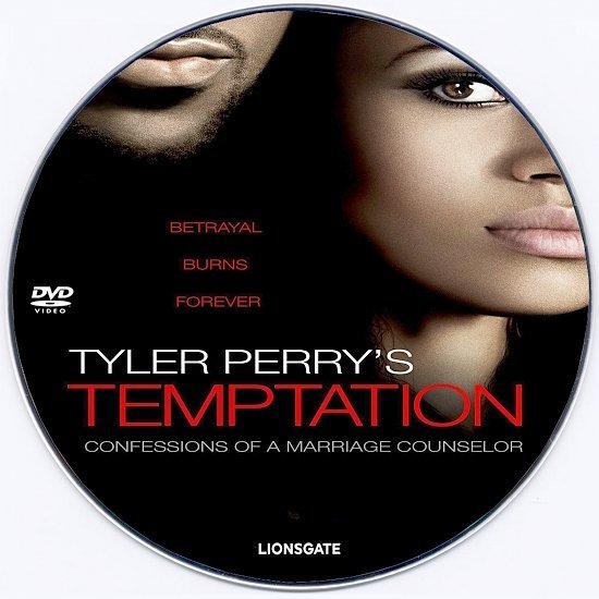 dvd cover Tyler Perry's Temptation: Confessions of a Marriage Counselor R0 Custom DVD Label