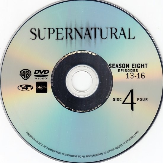 dvd cover Supernatural: Season 8 R4 & Label