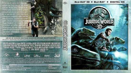 dvd cover Jurassic World Blu-Ray 3D German