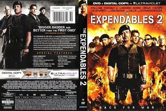 dvd cover The Expendables 2