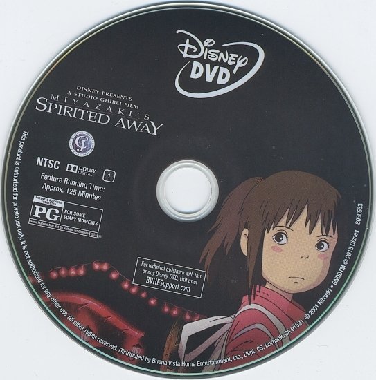 dvd cover Spirited Away (2001) R1 Blu-Ray