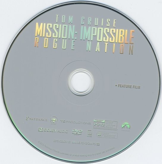 dvd cover Mission Impossible: Rogue Nation R1 Blu-Ray
