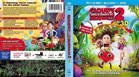 dvd cover Cloudy With A Chance Of Meatballs 2 3D