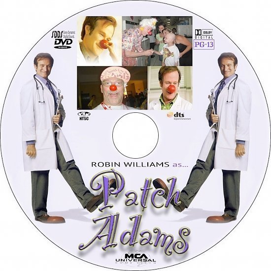 dvd cover Patch Adams (1998) R1 Custom DVD Label