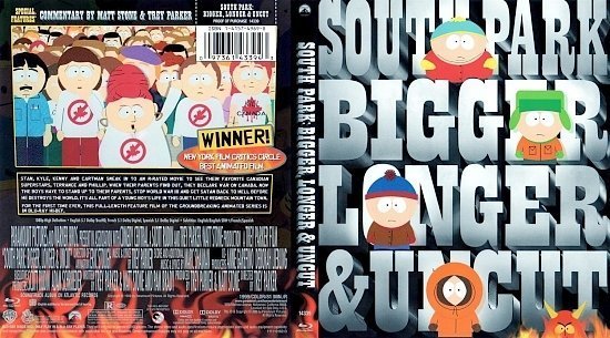 dvd cover South Park Bigger, Longer & Uncut