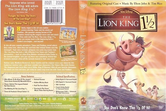dvd cover The Lion King 1Â½ (2004) R1